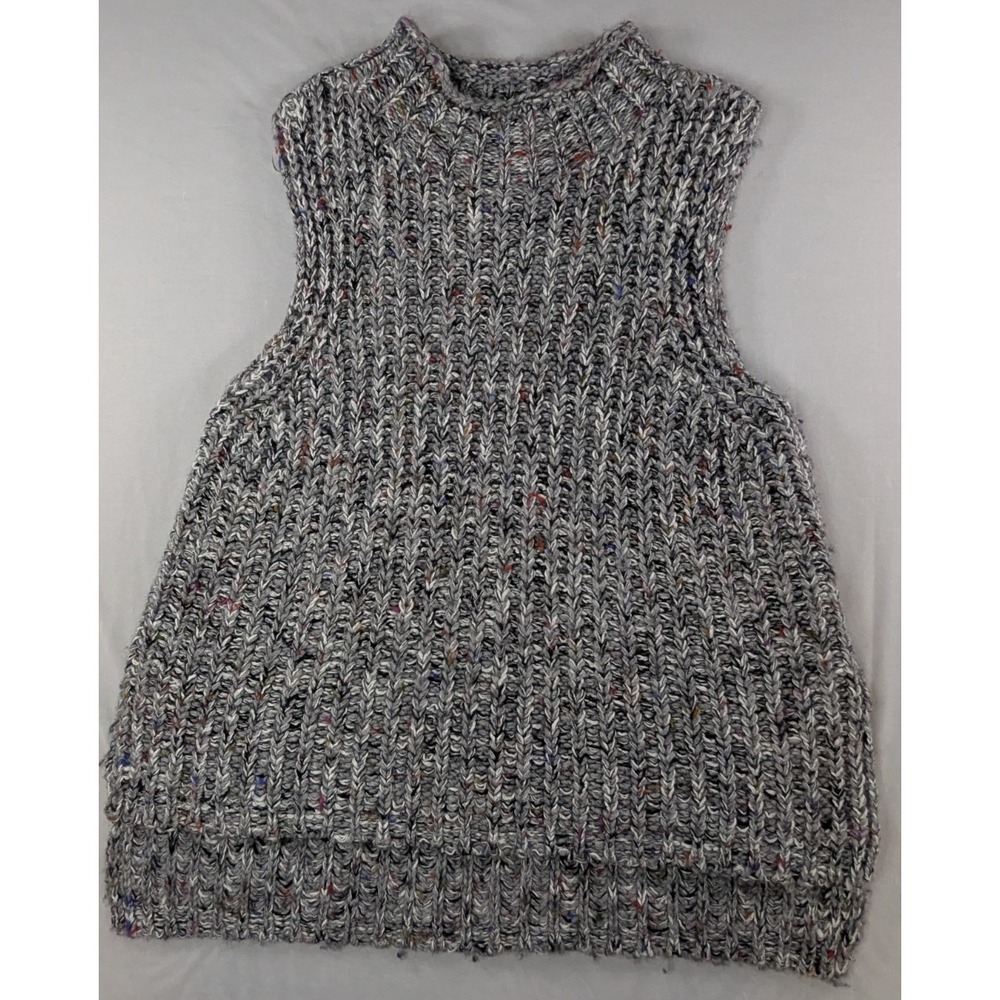 Moth Anthropologie Womens Chunky Confetti Knit Sweater‎ Vest Large Gray Multi